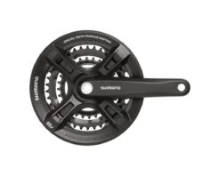 Shimano Altus FC-M311 Crankset (Black) (3 X 7/8 Speed) (Square Taper) (170mm) (42/32/22T) (Riveted) (w/ Chain Guard)